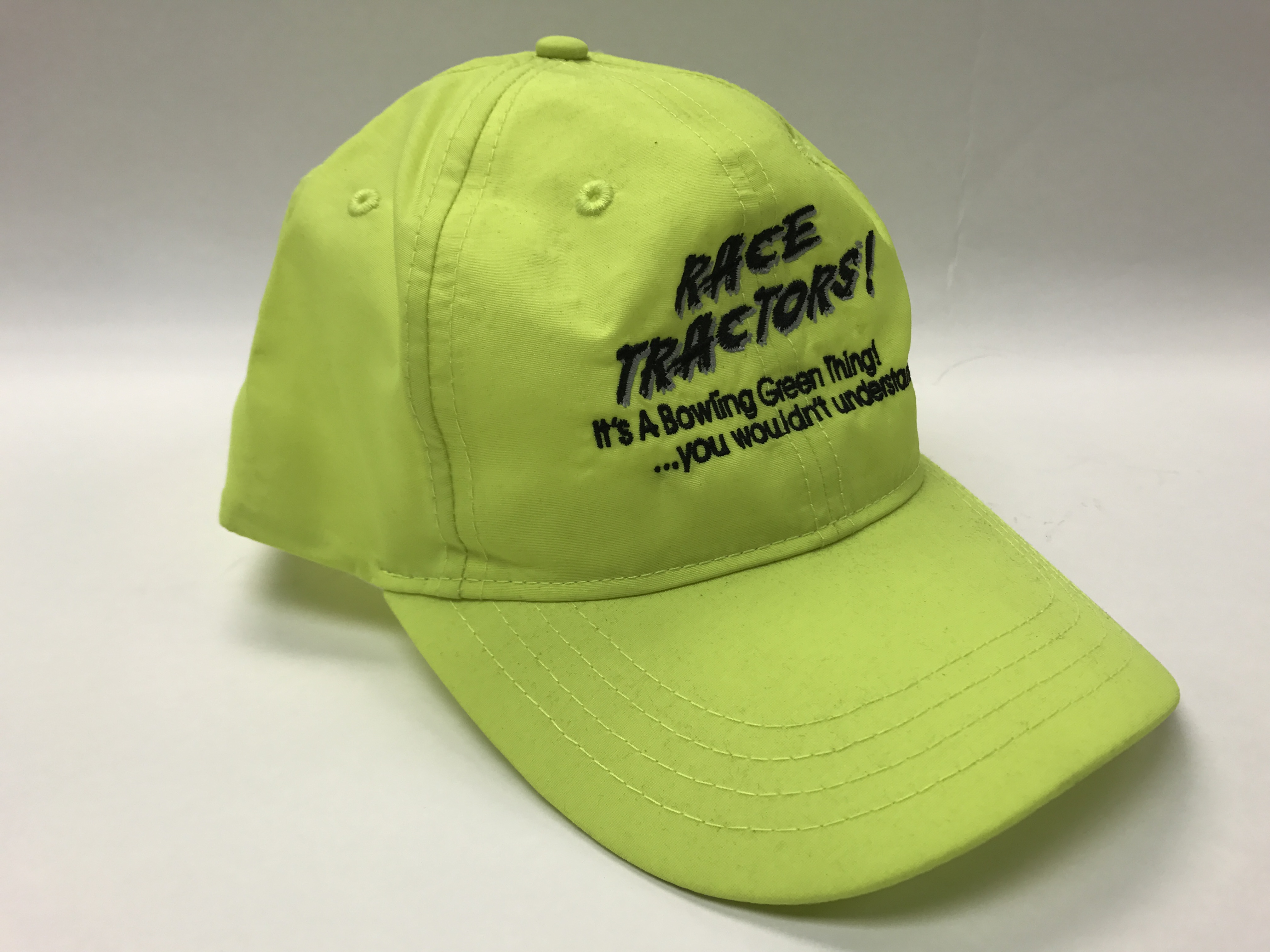 race tractor neon yellow hat pulltown